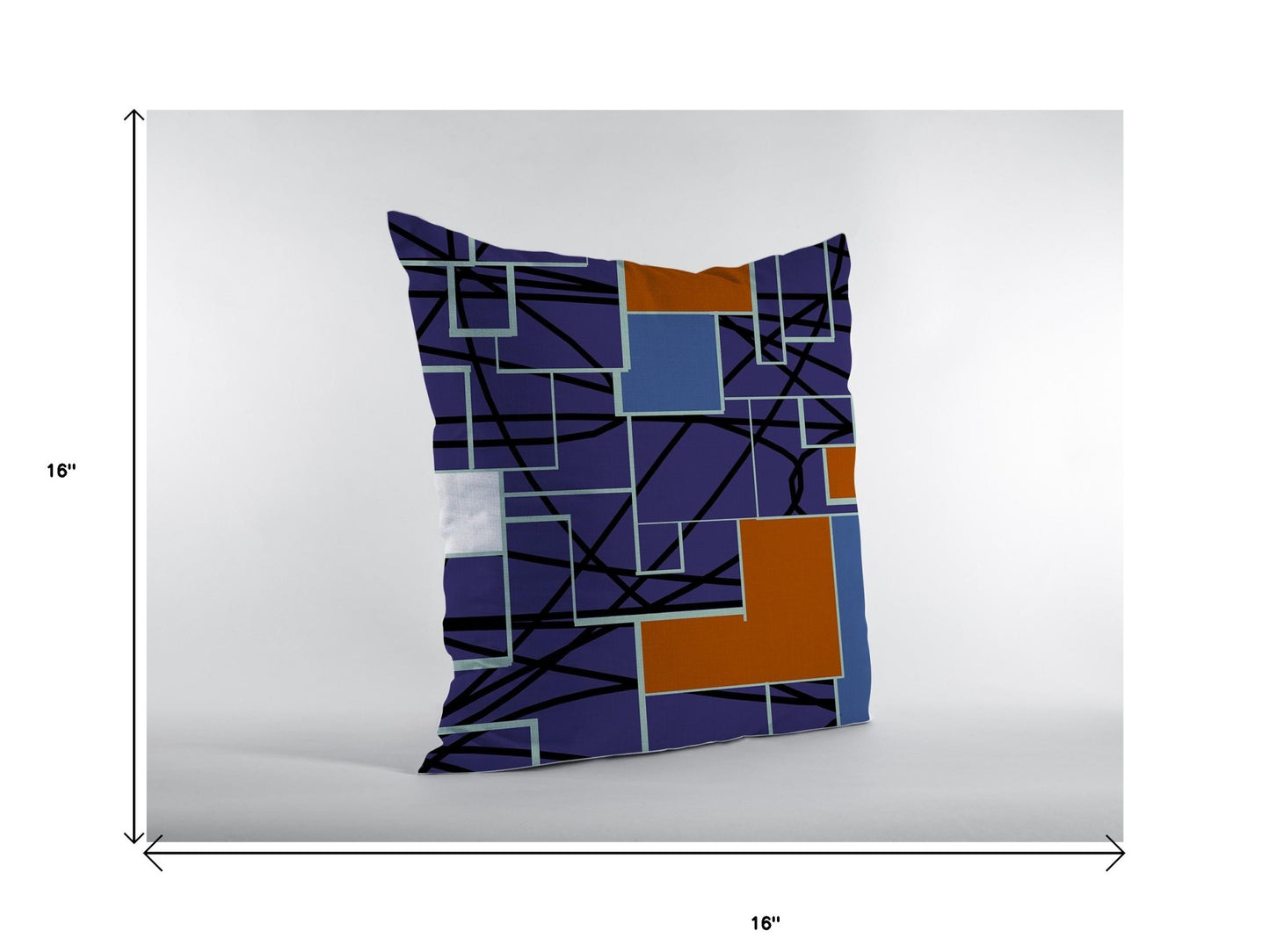 16" Navy Puzzle Piece Suede Throw Pillow