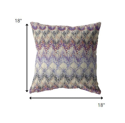 18” Magenta Cream Hatch Decorative Suede Throw Pillow