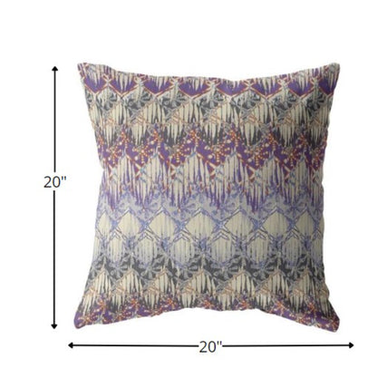 18” Magenta Cream Hatch Decorative Suede Throw Pillow