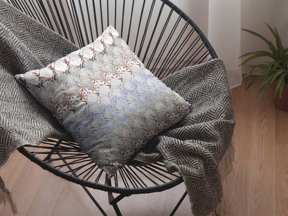 18” Orange Gray Hatch Decorative Suede Throw Pillow