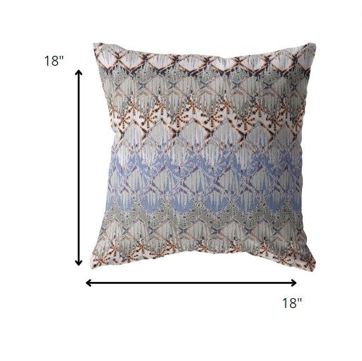 18” Orange Gray Hatch Decorative Suede Throw Pillow