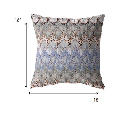 18” Orange Gray Hatch Decorative Suede Throw Pillow
