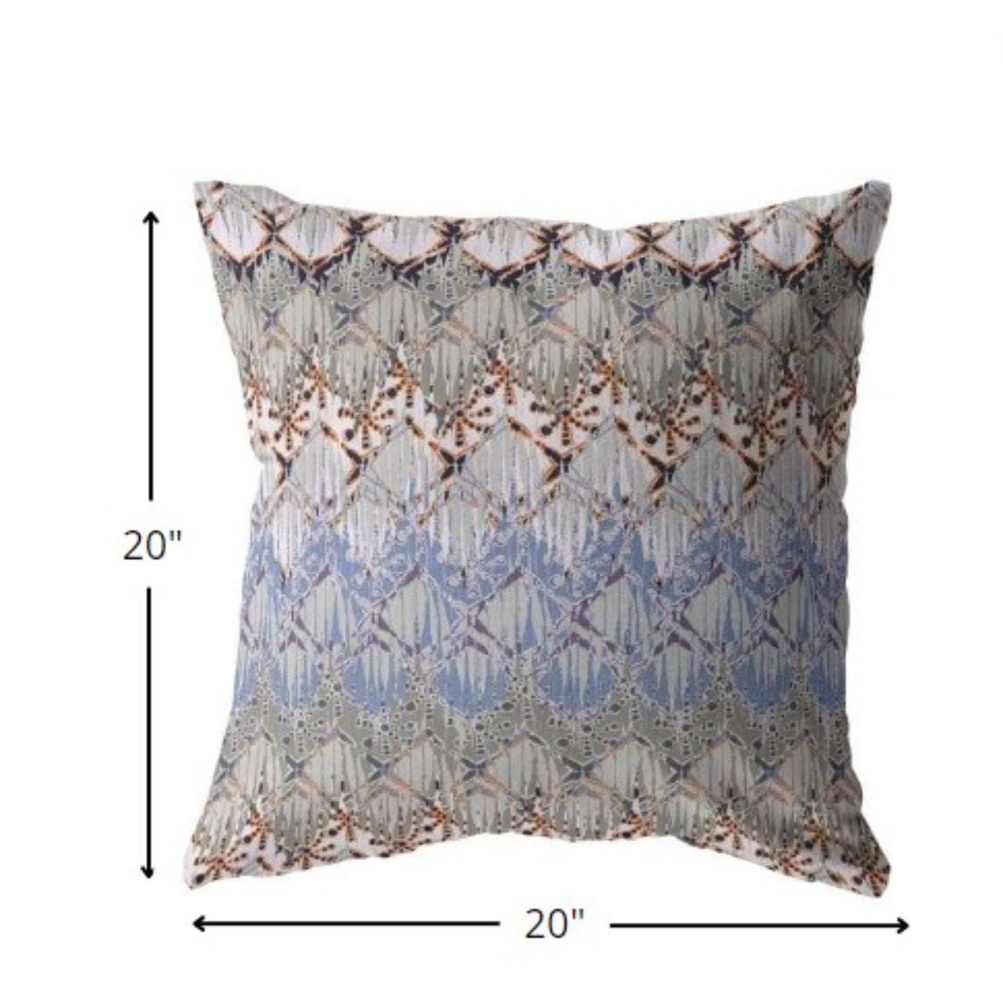 18” Orange Gray Hatch Decorative Suede Throw Pillow