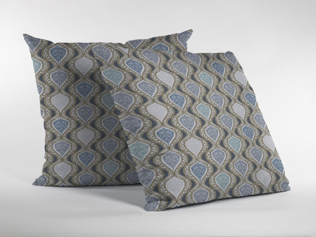 16” Gray Ogee Decorative Suede Throw Pillow