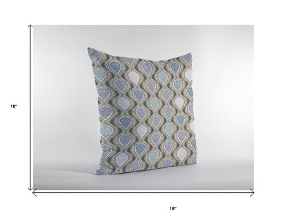 18” Gray Ogee Decorative Suede Throw Pillow