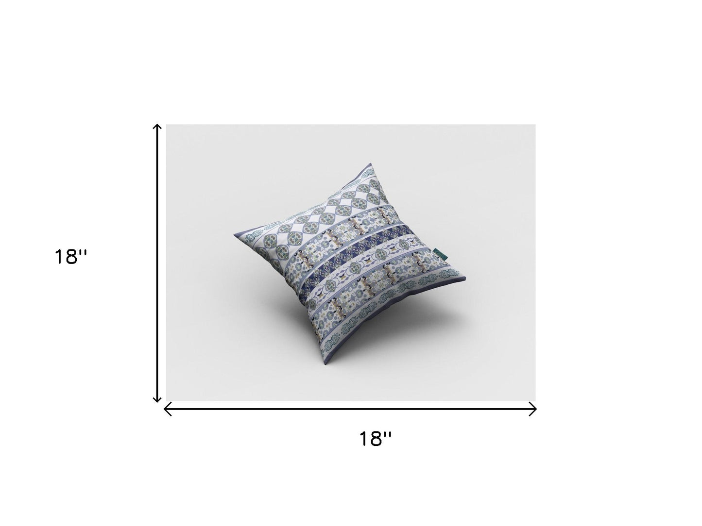 18” Navy White Strips Boho Suede Throw Pillow