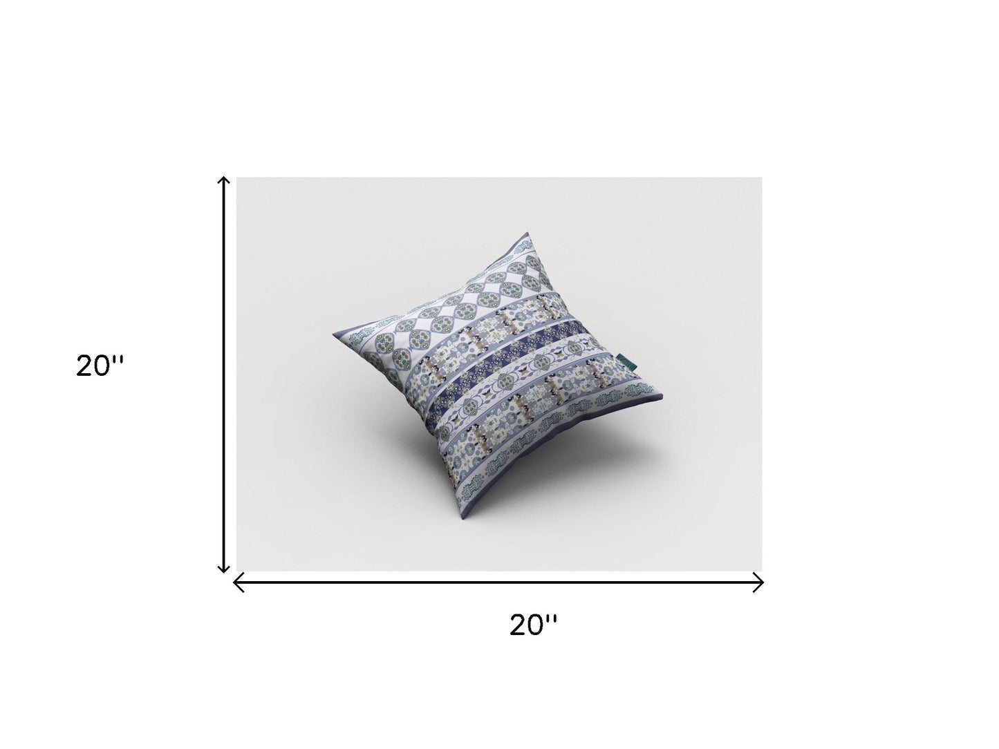 18” Navy White Strips Boho Suede Throw Pillow