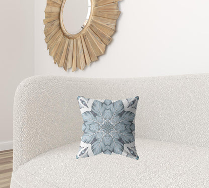 16" Blue Floral Forest Suede Throw Pillow