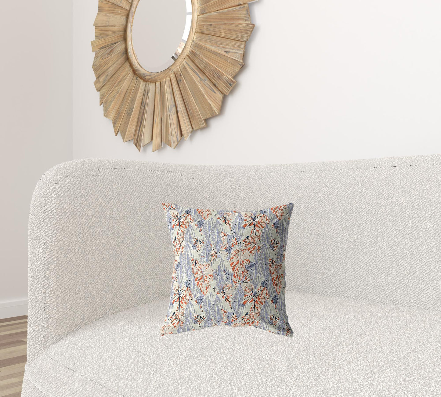 16" Orange Lavender Tropics Suede Throw Pillow