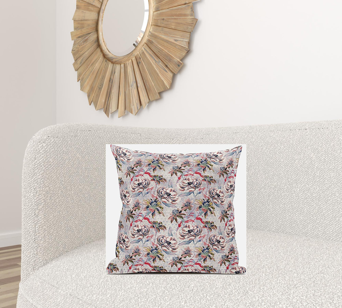 18" Lavender Pink Roses Zippered Suede Throw Pillow