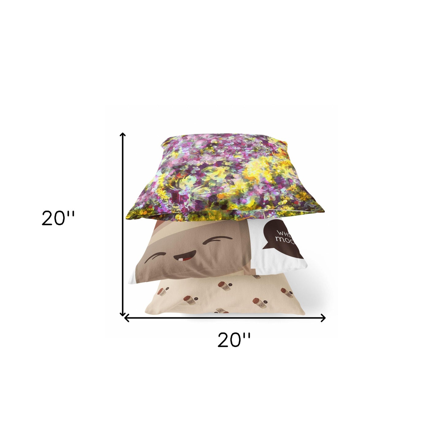 18" Purple Yellow Springtime Zippered Suede Throw Pillow