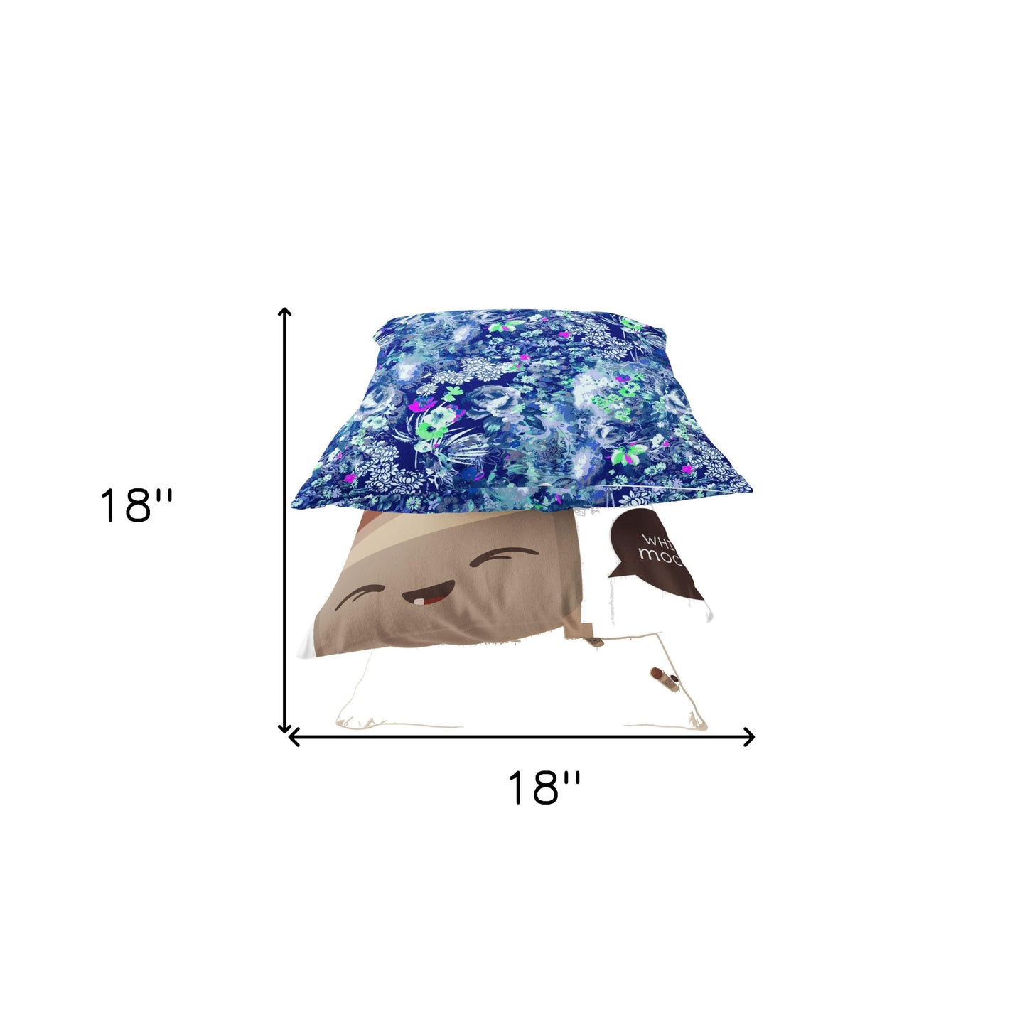 18" Purple Blue Springtime Zippered Suede Throw Pillow