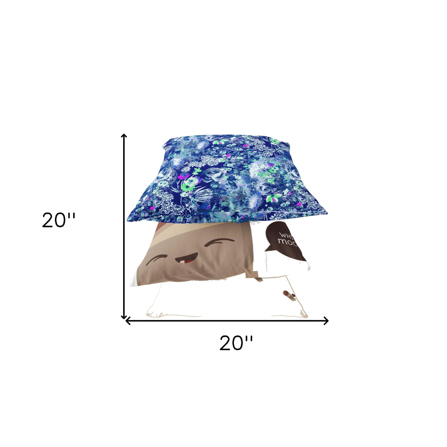 18" Purple Blue Springtime Zippered Suede Throw Pillow