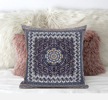 18” Gray Peach Holy Floral Zippered Suede Throw Pillow