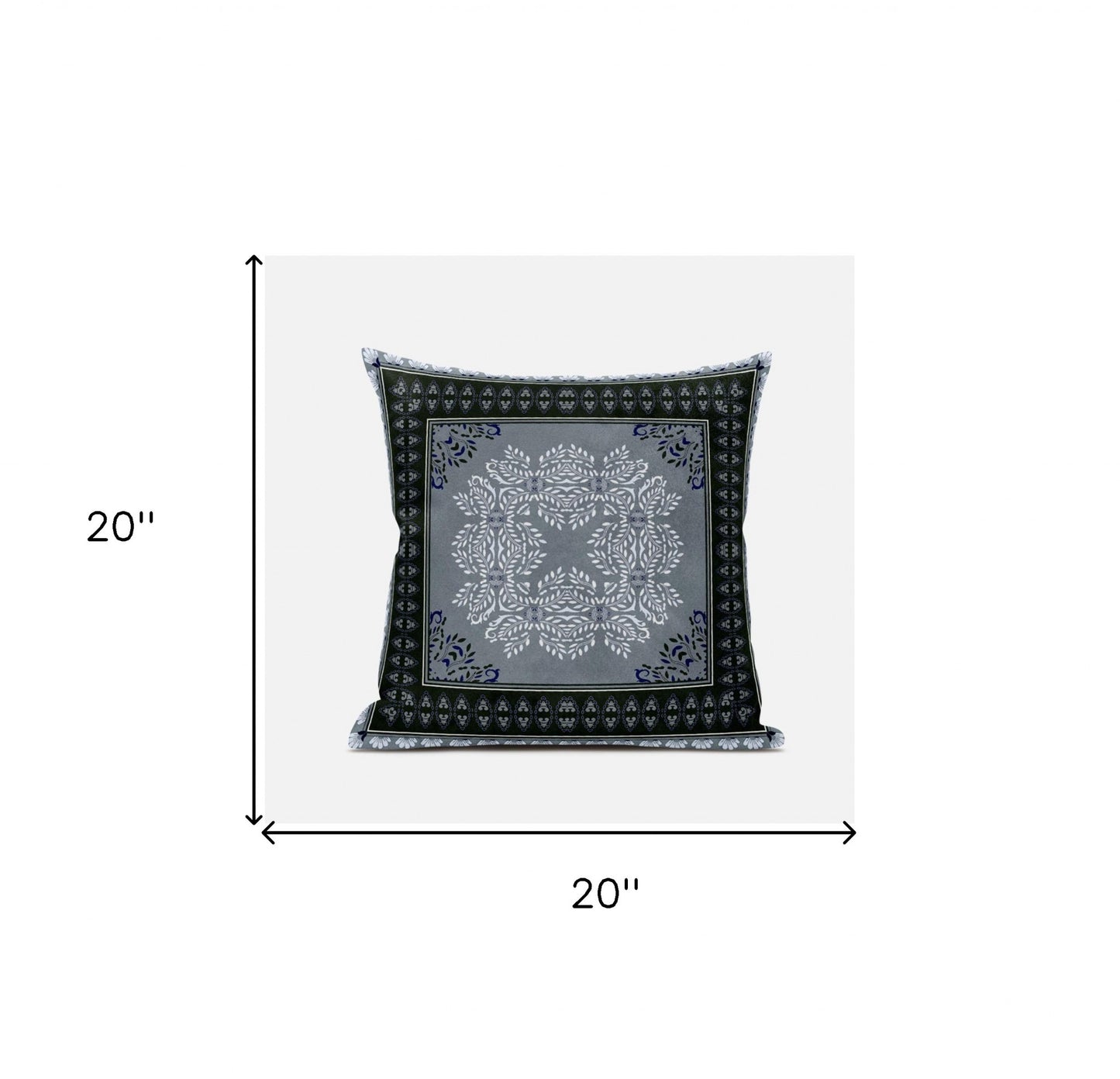 20" X 20" Gray Green Pink Geometric Zippered Suede Throw Pillow