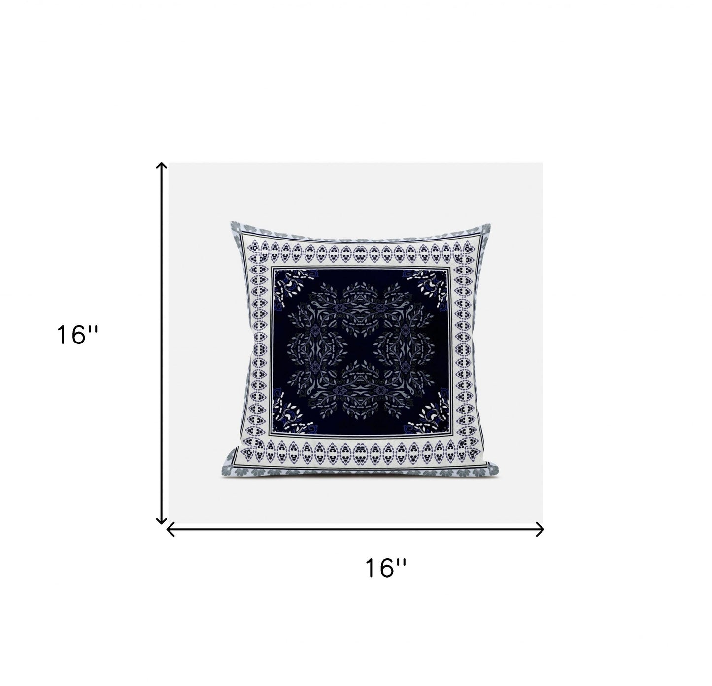 16" X 16" Light Green Blue Geometric Zippered Suede Throw Pillow