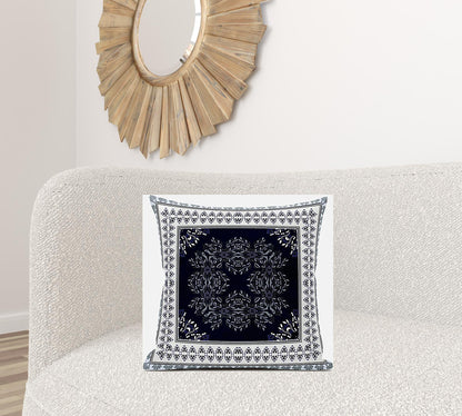 20" X 20" Blue and Green Geometric Suede Zippered Pillow