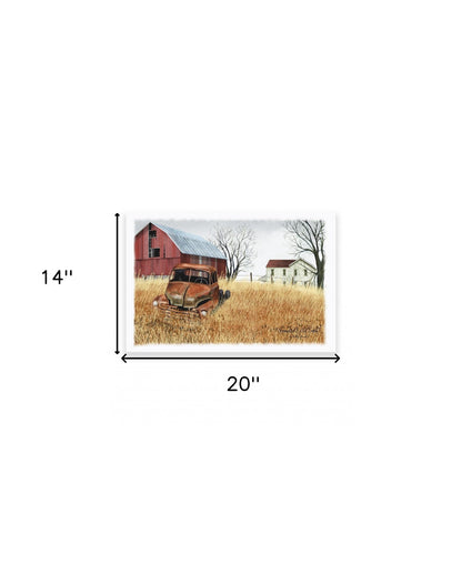 Granddads Old Truck 4 White Wrapped Canvas Print Wall Art