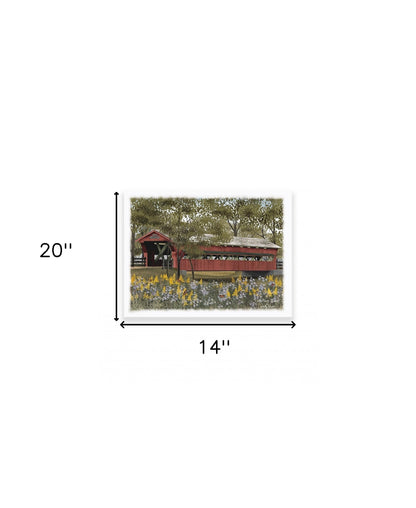 Pottersburg Bridge 3 White Wrapped Canvas Print Wall Art