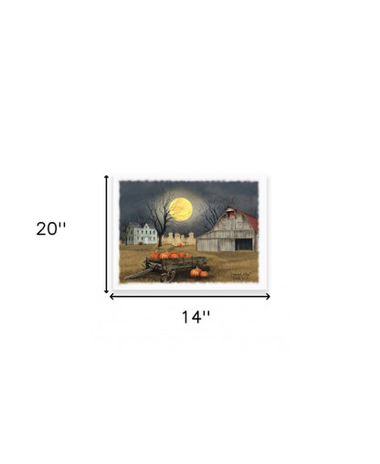 Harvest Moon 8 White Wrapped Canvas Print Wall Art