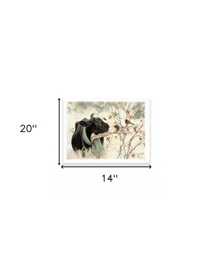 The Winter Robin 5 White Wrapped Canvas Print Wall Art