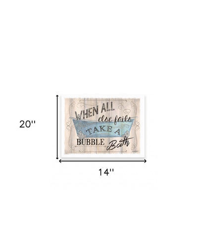 When All Else Fails Take A Bubble Bath White Wrapped Canvas Print Wall Art
