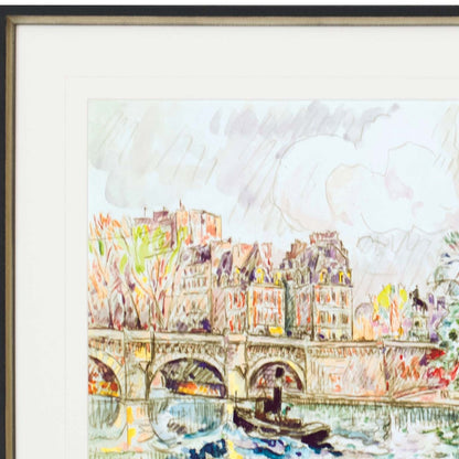 Paris Le Place Dauphine Framed Art Black Picture Frame Print Wall Art