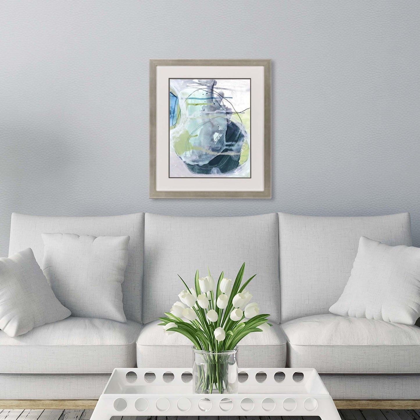 Sea Stone I Framed Art Silver Picture Frame Print Wall Art