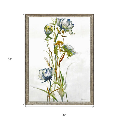 Late Summer Wildflower I Framed Art Silver Picture Frame Print Wall Art