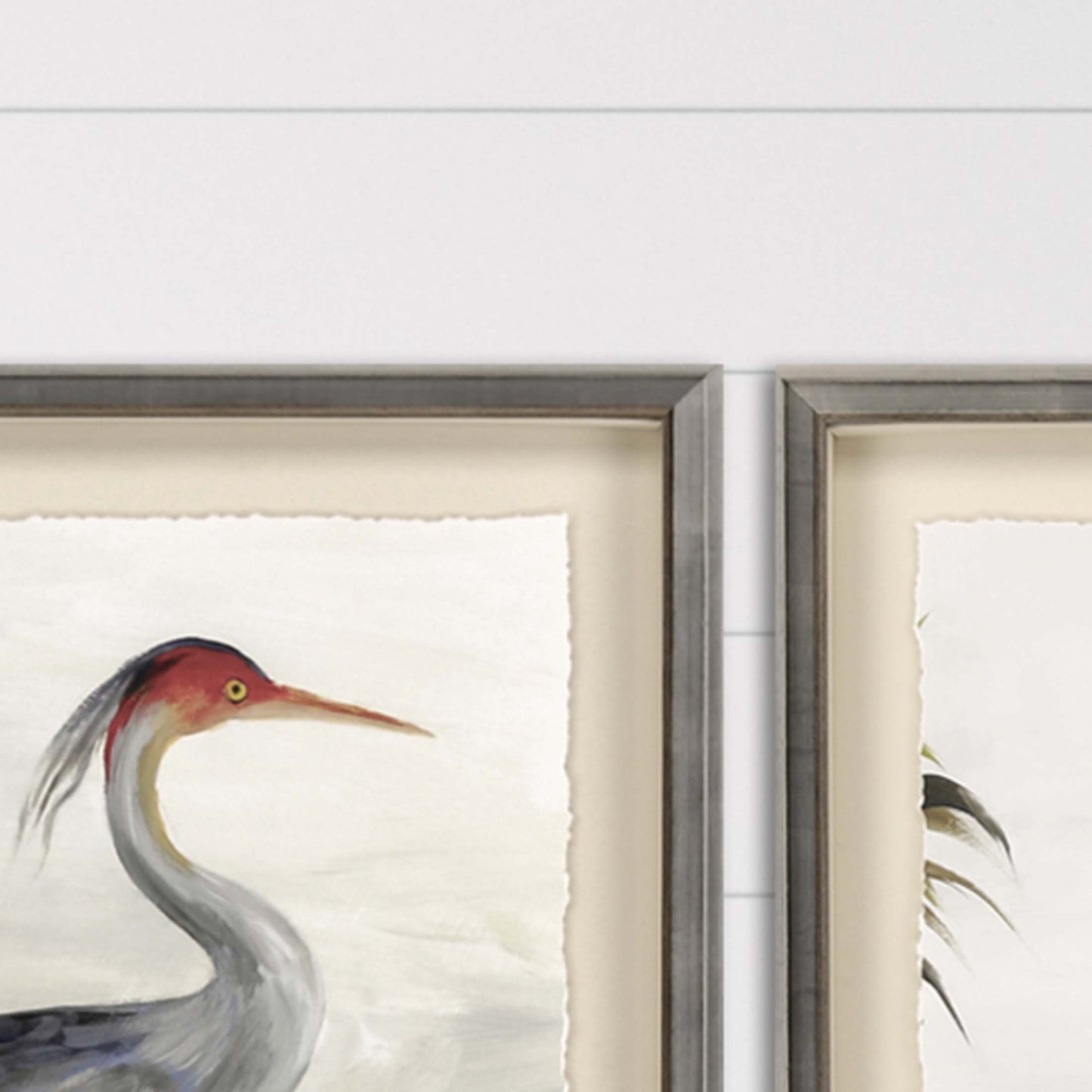 Grey Heron Framed Art Silver Picture Frame Print Wall Art