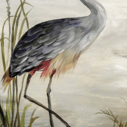 Grey Heron Framed Art Silver Picture Frame Print Wall Art