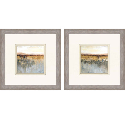Set Of Two Antique Contemporary Set Of 2 Framed Art Silver Picture Frame Print Wall Art