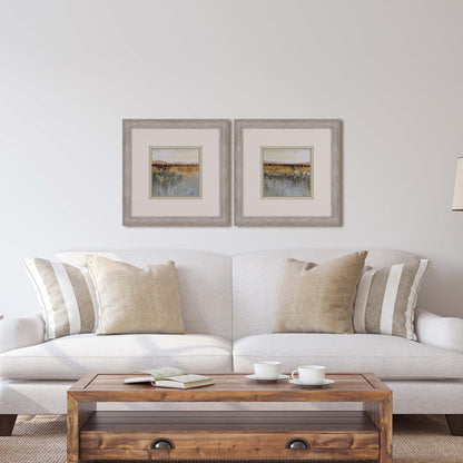 Set Of Two Antique Contemporary Set Of 2 Framed Art Silver Picture Frame Print Wall Art