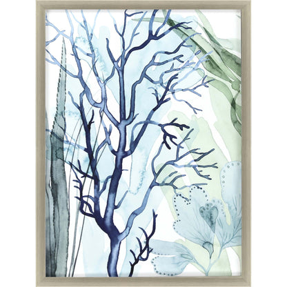 Sea Leaves I Framed Art Silver Picture Frame Print Wall Art