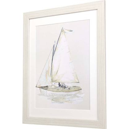 Quiet Sailboat Ii Framed Art White Picture Frame Print Wall Art