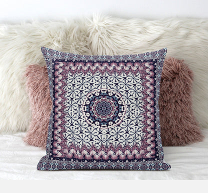 18" X 18" Gray Pink Floral Blown Seam Suede Throw Pillow