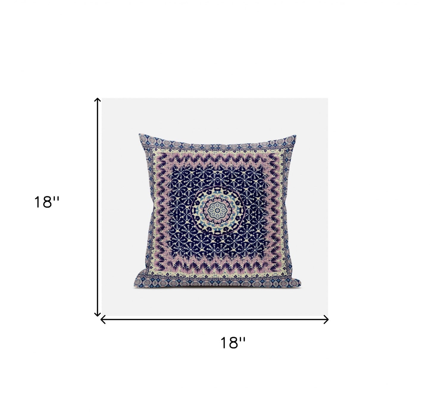 18" X 18" Grey Blue Floral Blown Seam Suede Throw Pillow