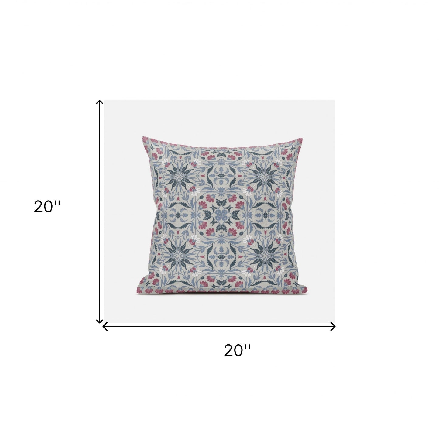20" X 20" Muted Green Grey Indigo Paisley Blown Seam Suede Throw Pillow