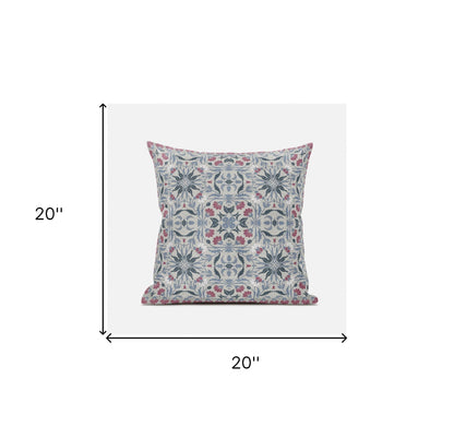 20" X 20" Muted Green Grey Indigo Paisley Blown Seam Suede Throw Pillow