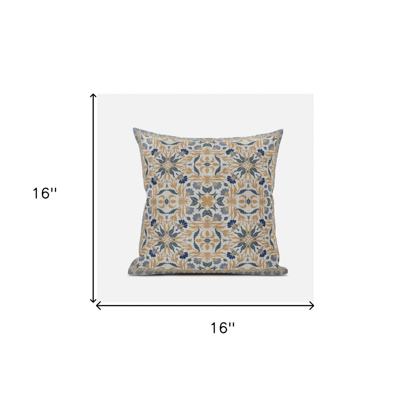 16" X 16" Muted Green Peach Paisley Blown Seam Suede Throw Pillow