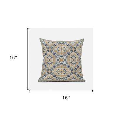 16" X 16" Muted Green Peach Paisley Blown Seam Suede Throw Pillow