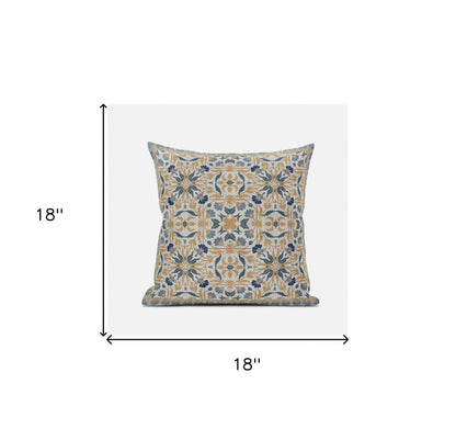 18" X 18" Muted Green Peach Paisley Blown Seam Suede Throw Pillow
