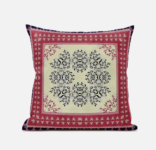 18" X 18" Muted Pink Grey Geometric Blown Seam Suede Throw Pillow