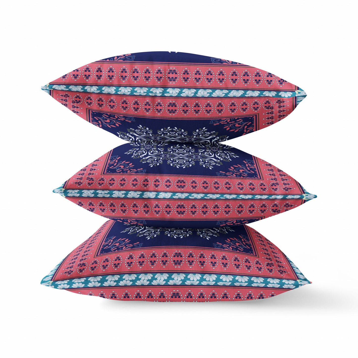 18" X 18" Red Black Geometric Blown Seam Suede Throw Pillow