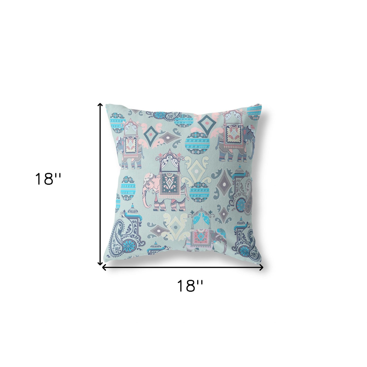 18" X 18" Gray And Pink Paisley Blown Seam Suede Throw Pillow
