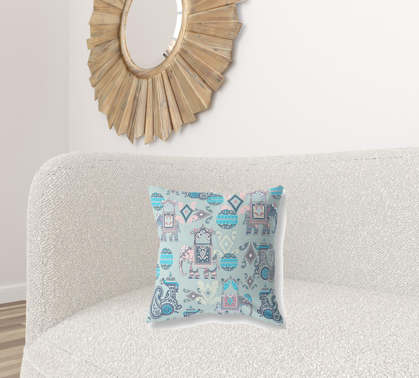 18" X 18" Gray And Pink Paisley Blown Seam Suede Throw Pillow