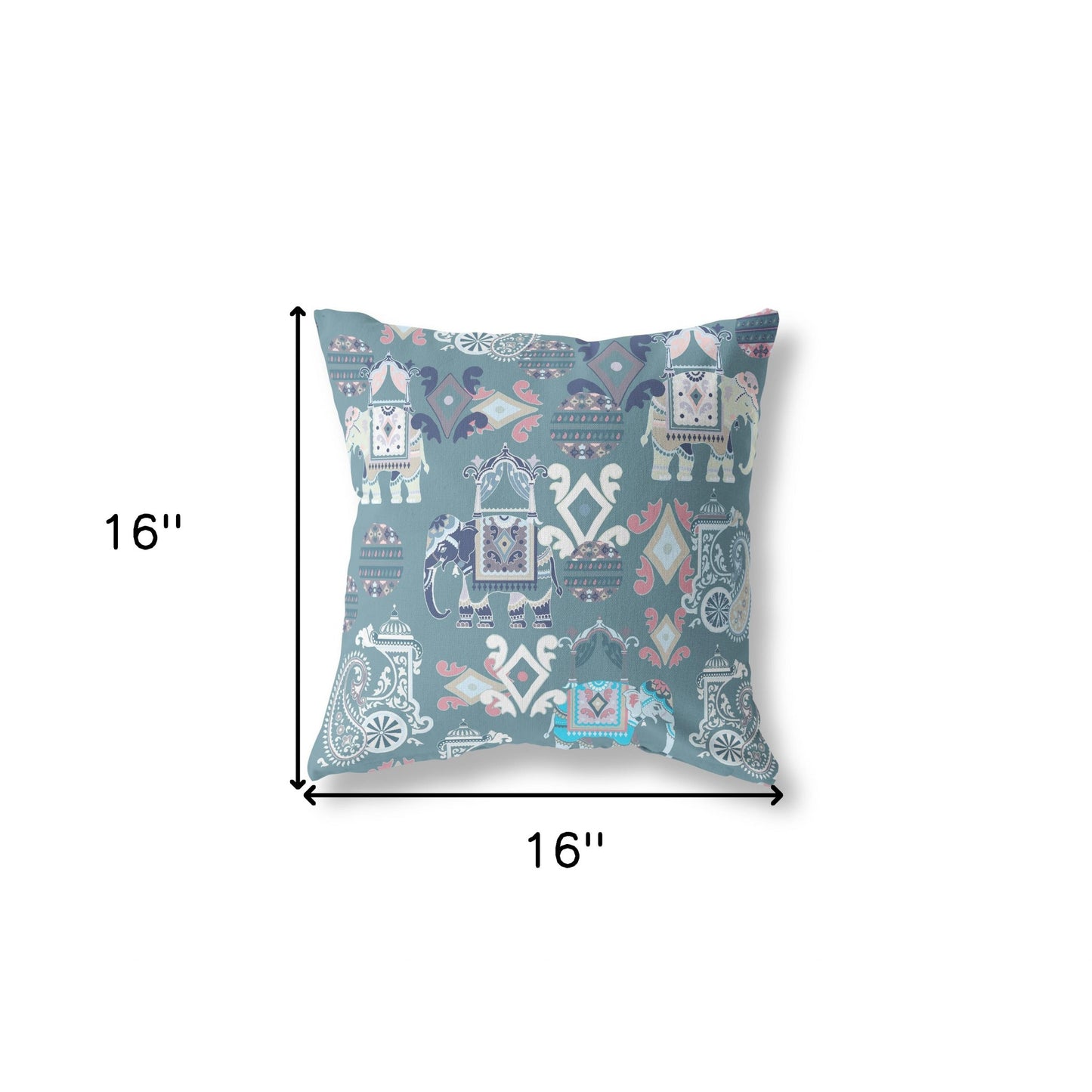 16" X 16" Gray And White Paisley Blown Seam Suede Throw Pillow