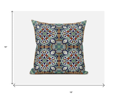 18"X18" Green Microsuede Quatrefoil Zippered Pillow