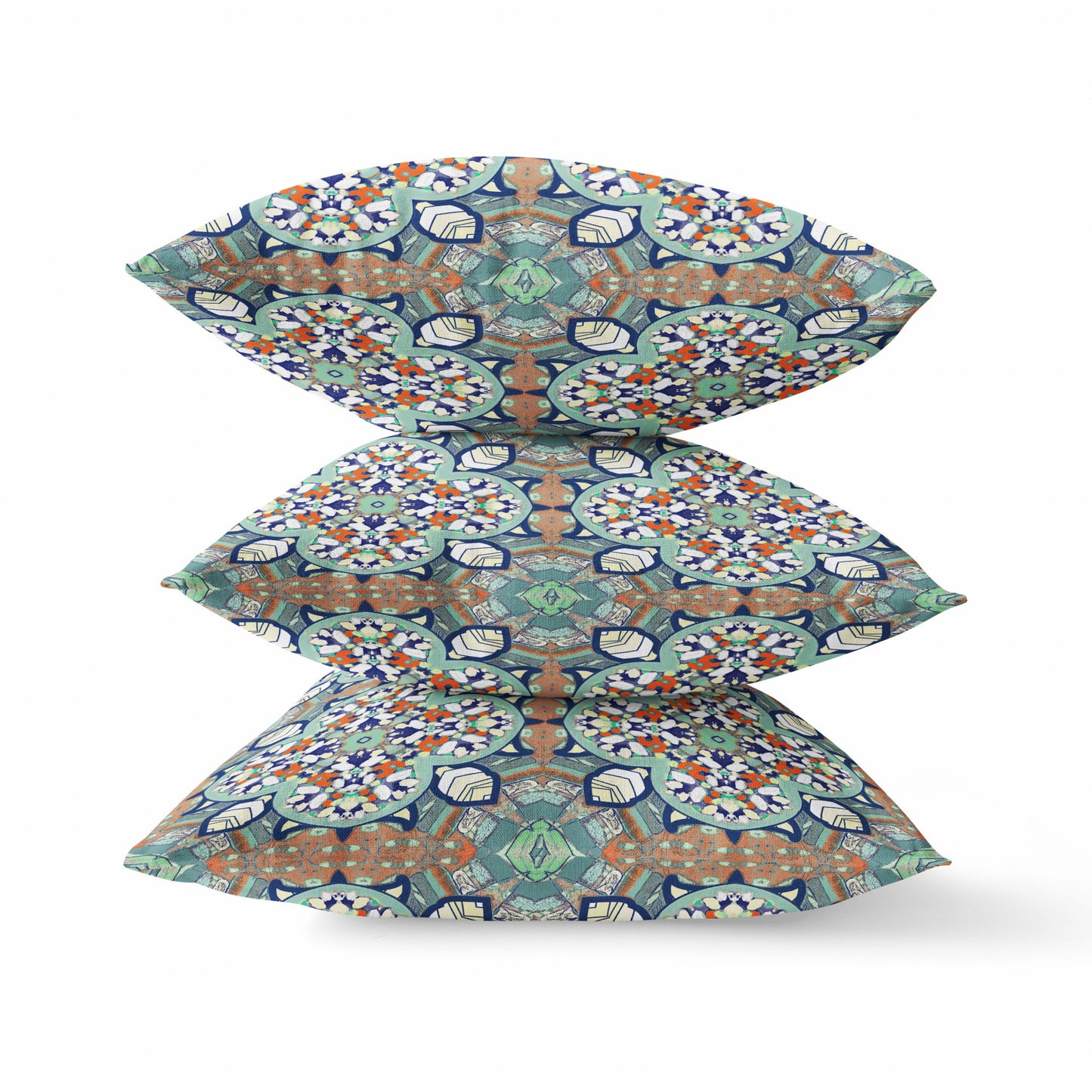 18"X18" Green Microsuede Quatrefoil Zippered Pillow