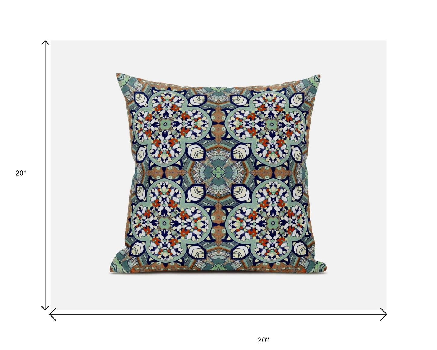18"X18" Green Microsuede Quatrefoil Zippered Pillow